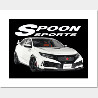 CIVIC champ white type R FK8 Spoon Turbo Posters and Art